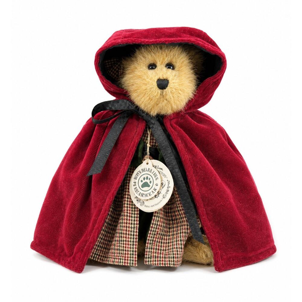 Boyds Bears Bailey Bear Red Riding Hood Cape Plush 9” Style 9199-15 w Tags